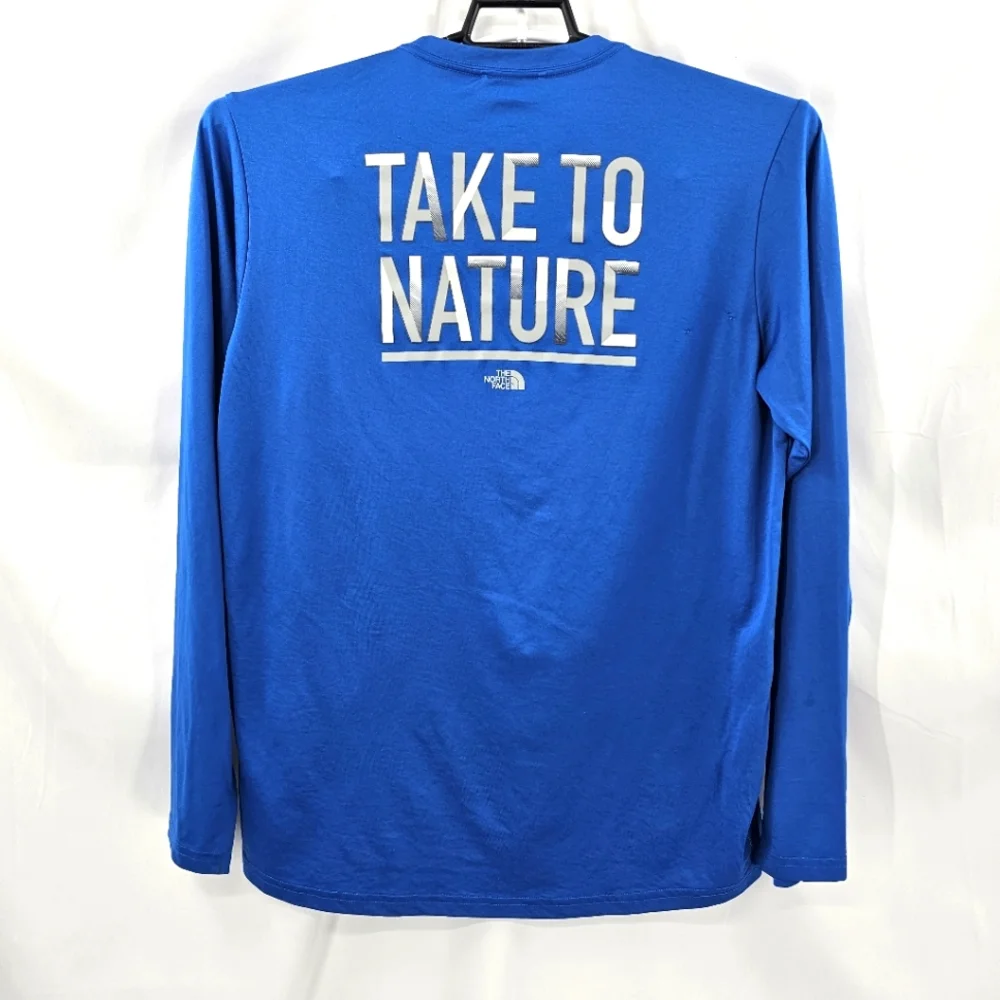 The North Face Take To Nature Blue Reaxion Tee Long Sleeve Shirt Men Large Blue.